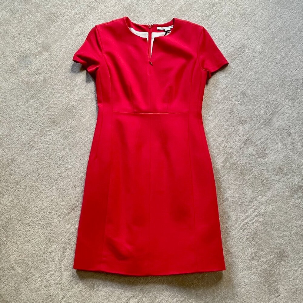 Diane Von Furstenberg Agatha Knit Suiting Red Dress NWTS retailed $428 size 6